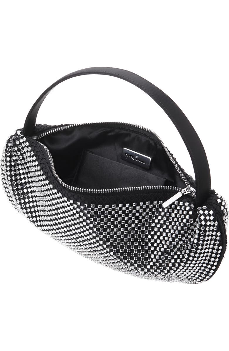 Nina Half Moon Rhinestone Mesh Shoulder Bag, Alternate, color,