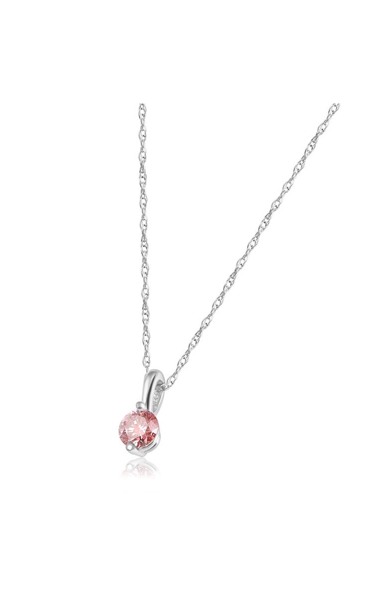 Bliss Diamond 1/4Ct Pink Diamond Solitaire Pendant 14k Gold 18" Necklace Lab Grown, Alternate, color,