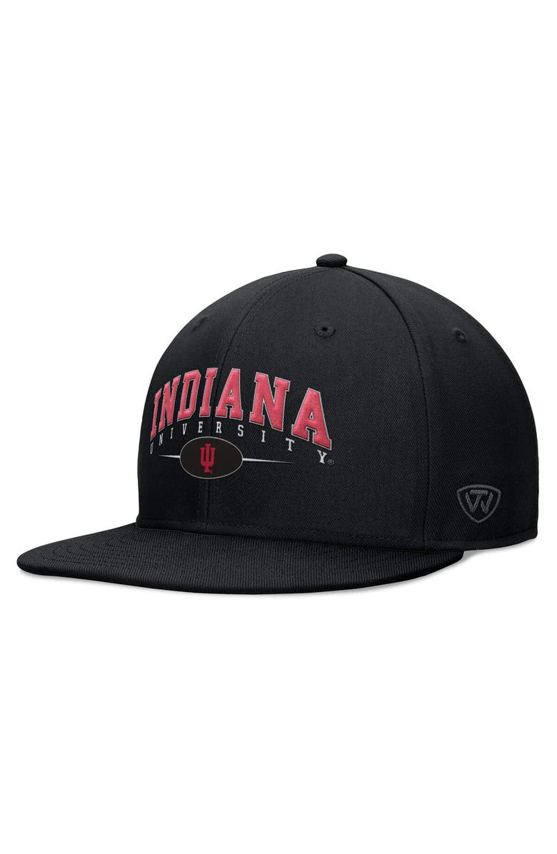 TOP OF THE WORLD Men's Top of the World Black Indiana Hoosiers Bullpen Snapback Hat, Main, color, Black