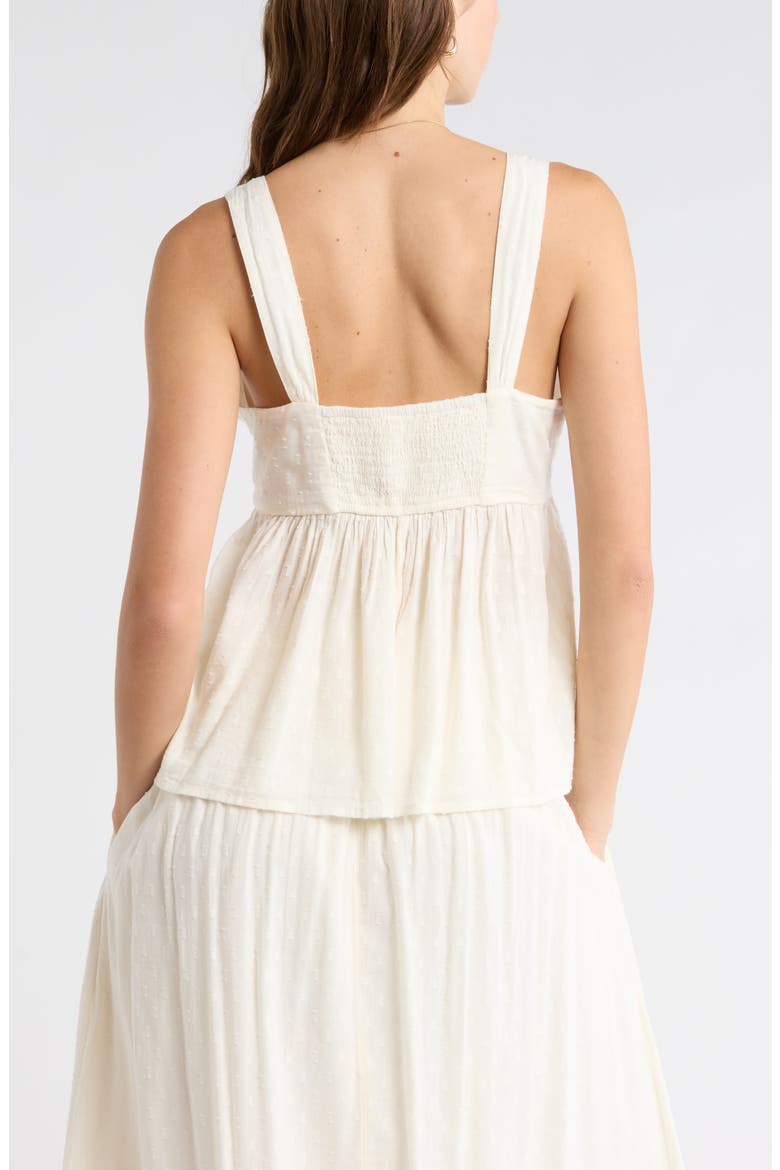 Clip Dot Button-Up Tank, Alternate, color, IVORY EGRET