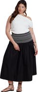 ELOQUII Smocked Flare Maxi Skirt