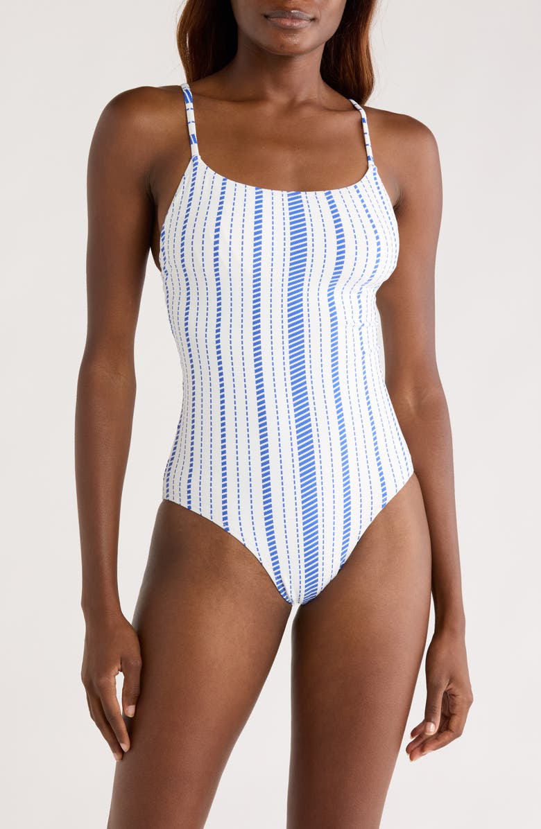 lemlem Elene One-Piece Swimsuit, Main, color, Tiki Azure