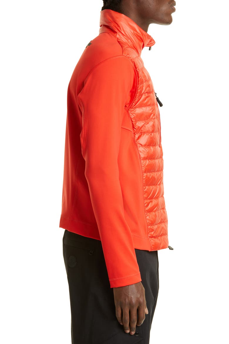 Quilted Down & Jersey Cardigan, Alternate, color, RED
