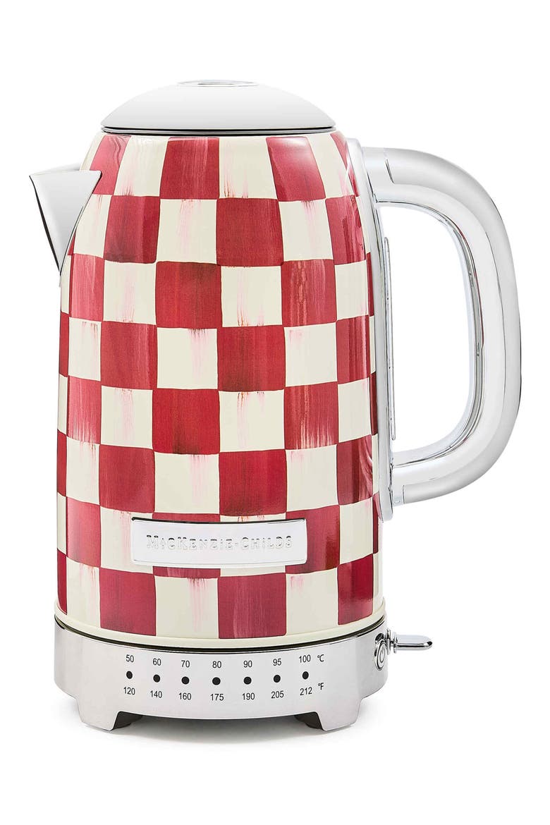 Red Check Electric Kettle, Main, color, RED