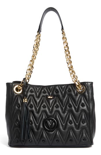 Valentino By Mario Valentino Luisa Diamond Quilted Tote Bag In Black