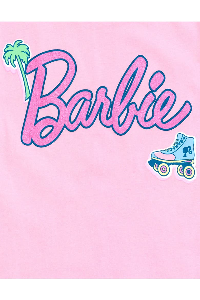 T-Shirt & Chambray Shorts Set, Alternate, color, Pink