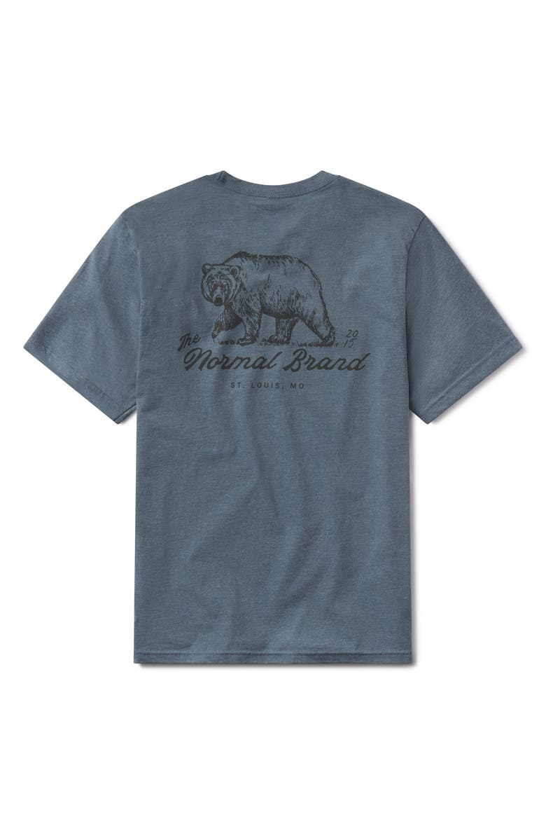 The Normal Brand Illustrated Bear Graphic T-Shirt, Alternate, color, Indigo