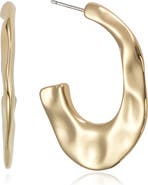 Ettika Medium Hammered Hoop Earrings