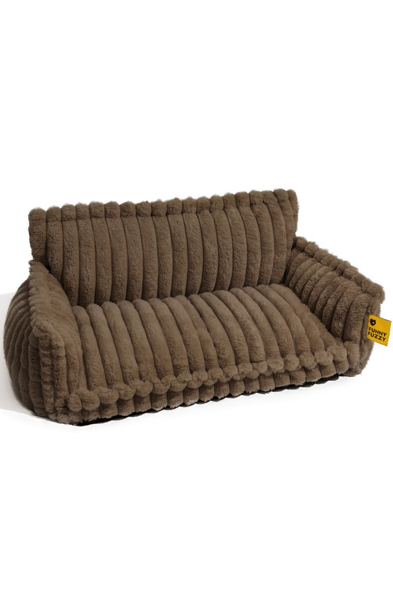 Washable Fluffy Dog Sofa Bed, Main, color, Brown