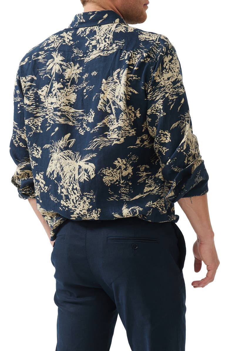 Rodd & Gunn Livingstone Original Fit Tropical Print Linen Button-Up Shirt, Alternate, color,