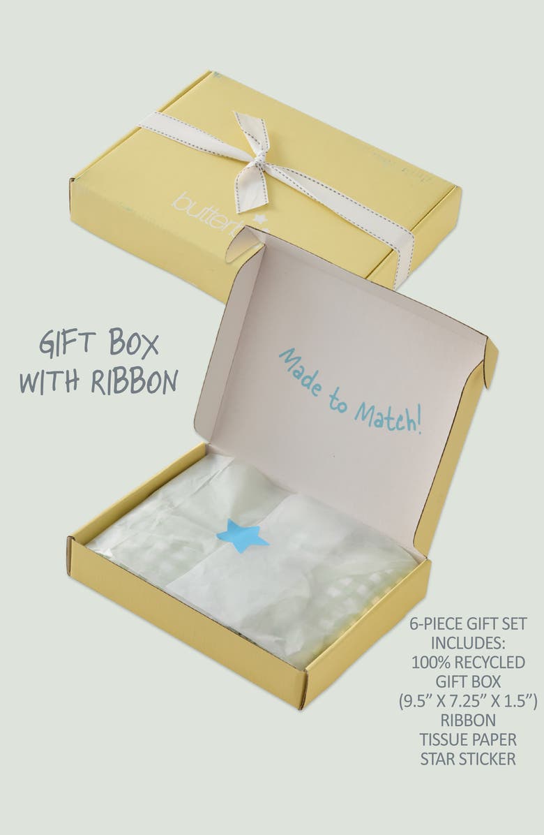 BUTTERBLU Check Me Out 6-Piece Baby Gift Set, Alternate, color, Sage Check