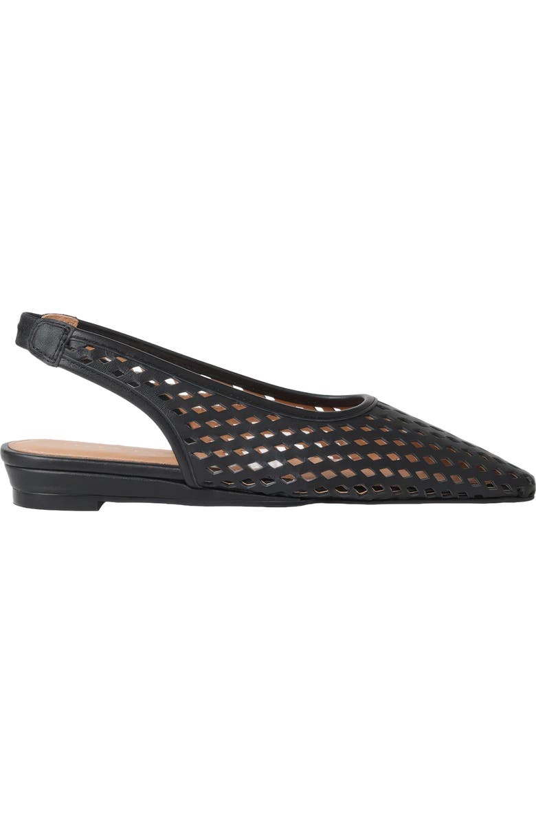 André Assous Brielle Slingback Snip Toe Wedge Pump, Alternate, color, Black Leather