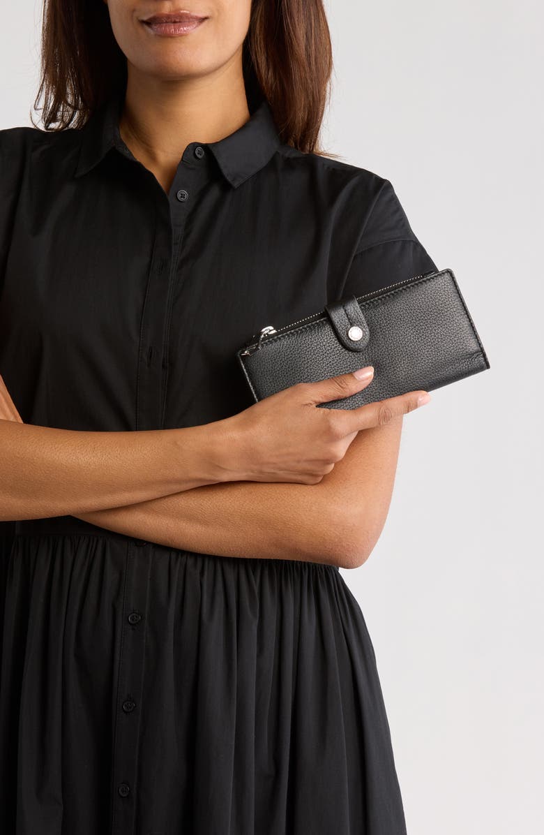 AIMEE Viliant Slim Leather Wallet, Alternate, color, Black/ Black