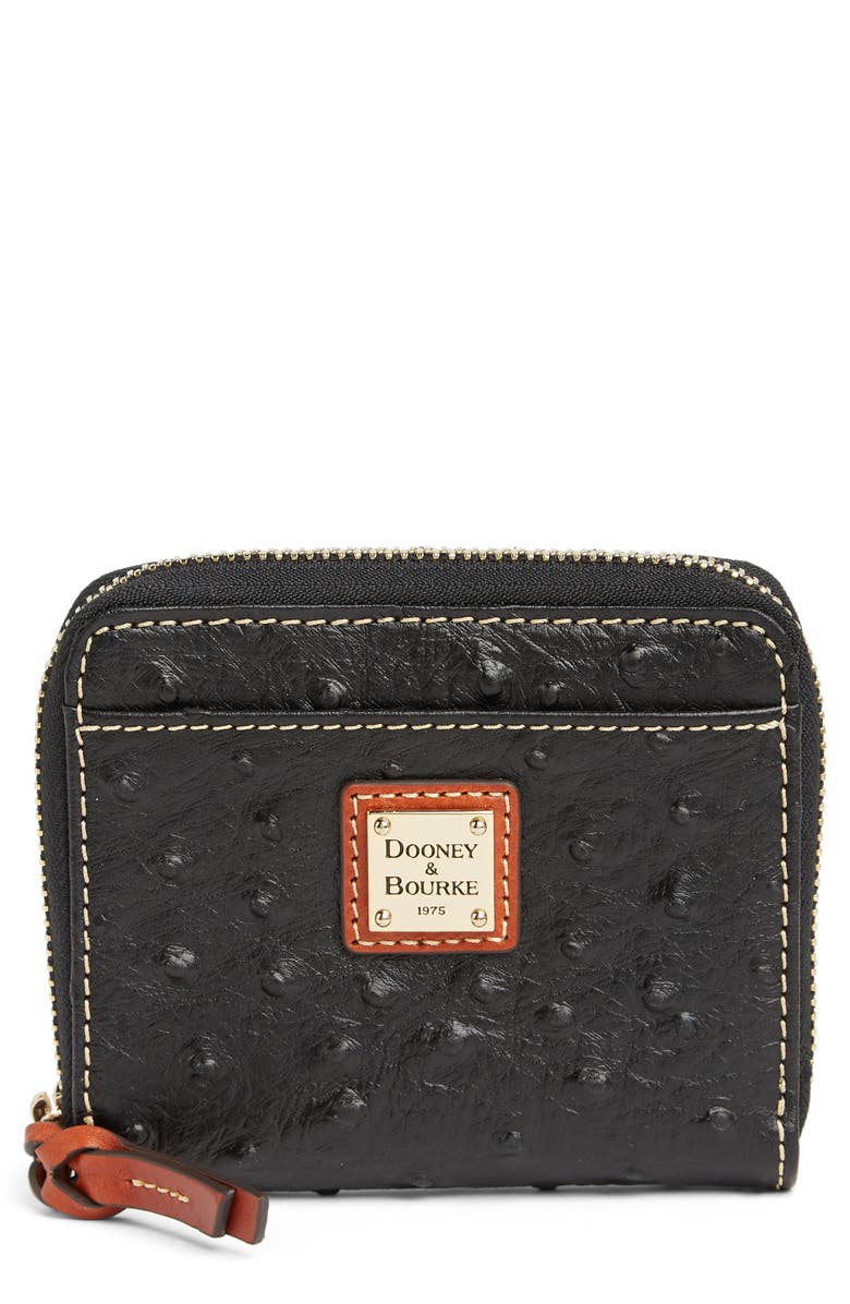Dooney & Bourke Leather Zip Wallet, Main, color, 