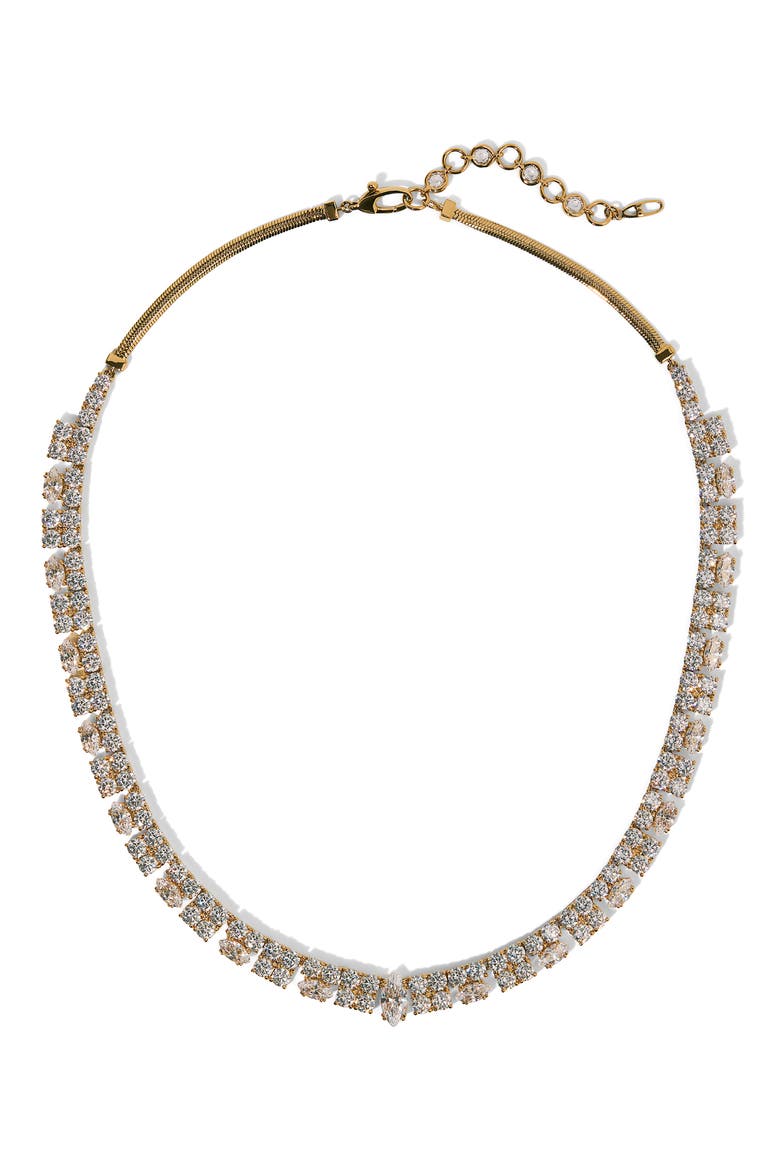 Twinnie Cubic Zirconia Collar Necklace, Main, color, GOLD