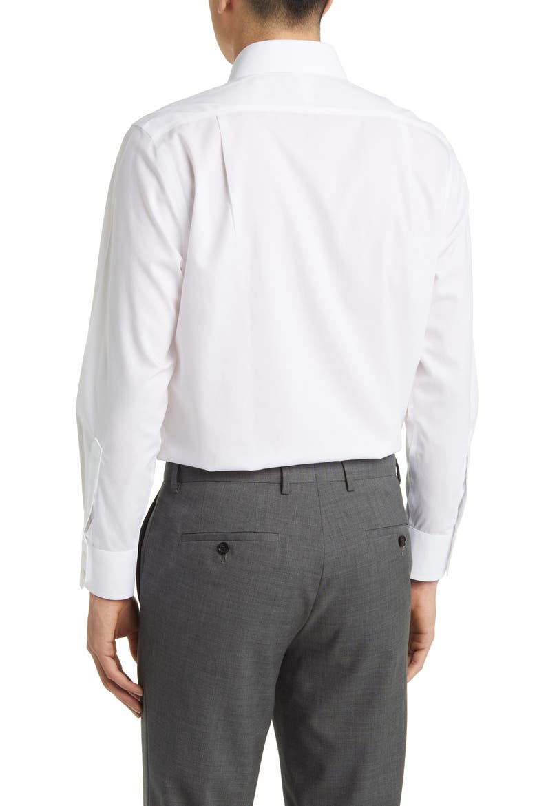 Non-Iron Poplin Cutaway Slim Fit Shirt Single Cuff, Alternate, color, WHITE