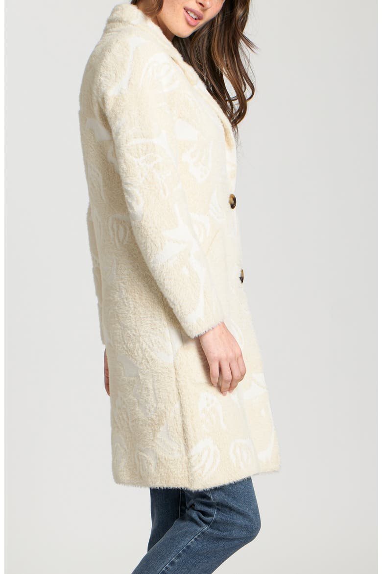Longline Faux Fur Cardigan, Alternate, color, NATURAL