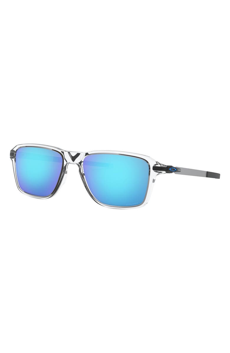 Oakley Wheel House 55mm Square Sunglasses, Alternate, color, Polished Clear/ Prizm Sapphire
