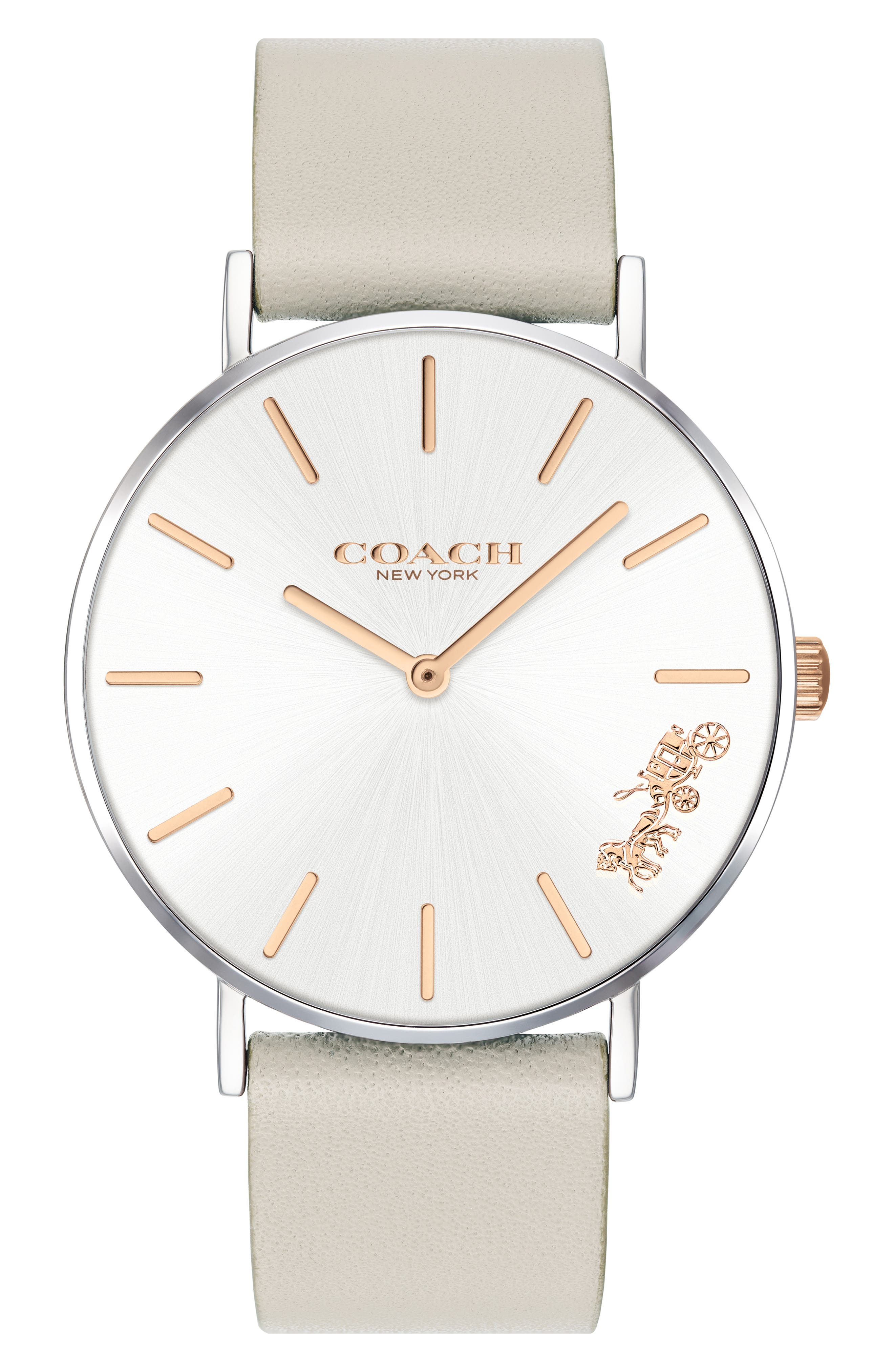 COACH Perry Leather Strap Watch, 36mm