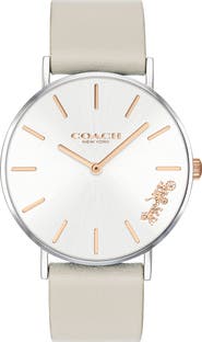 COACH Perry Leather Strap Watch, 36mm