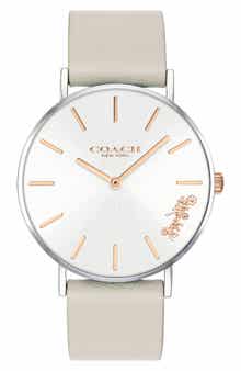 COACH Perry Leather Strap Watch, 36mm