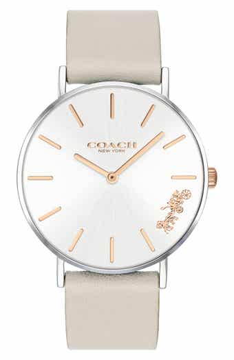 COACH Perry Leather Strap Watch, 36mm