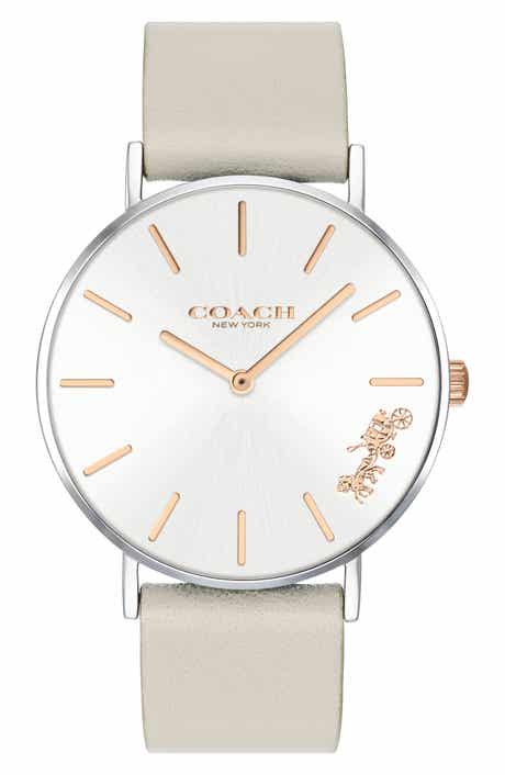 COACH Perry Leather Strap Watch, 36mm