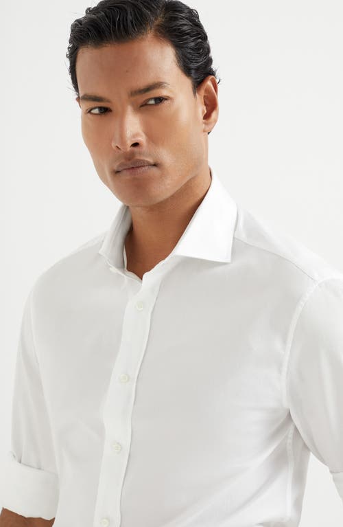 Brunello Cucinelli Buttoned-up Linen Shirt In White