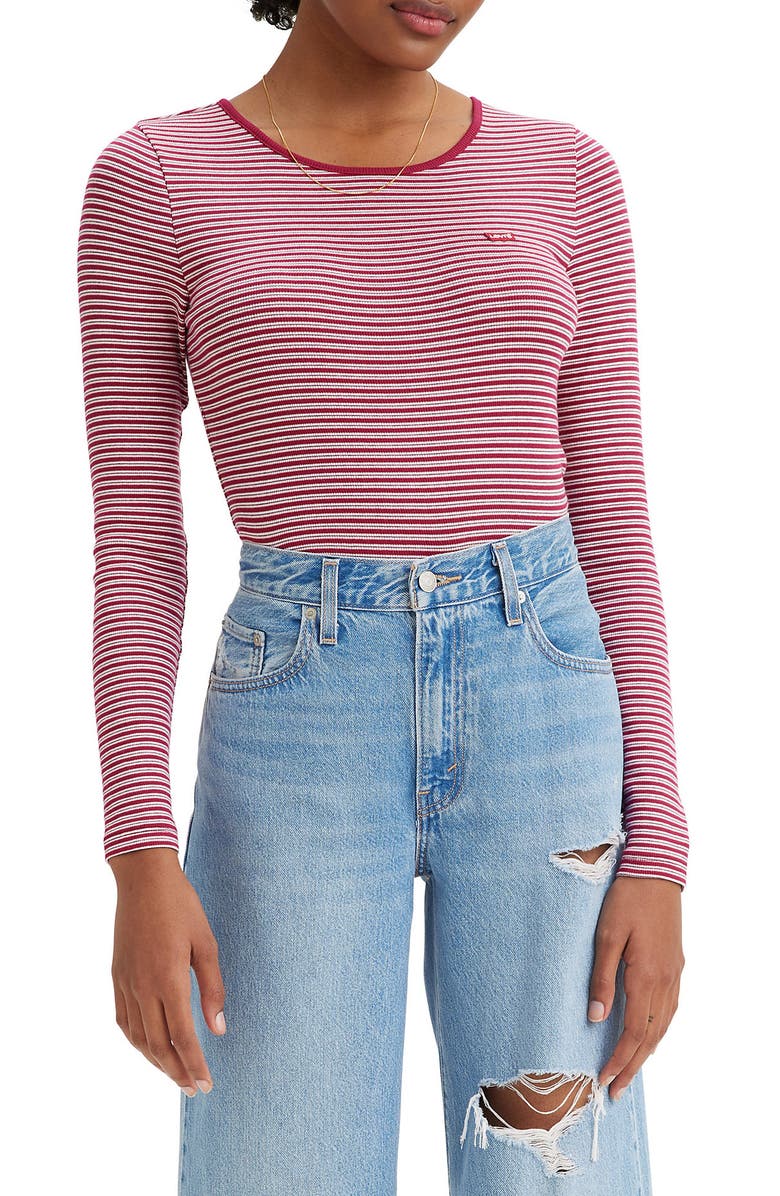 Levi's<sup>®</sup> Honey Rib Long Sleeve Top, Main, color, 
