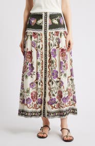FARM Rio Rococo Floral Midi Skirt