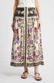 Rococo Floral Midi Skirt