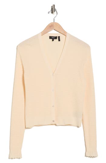 Theory Lace Trim Cardigan In Neutral