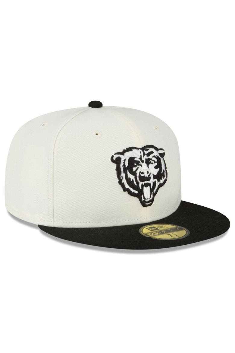 Men's New Era Cream/Black Chicago Bears Chrome Collection 59FIFTY Fitted Hat, Alternate, color, Cream
