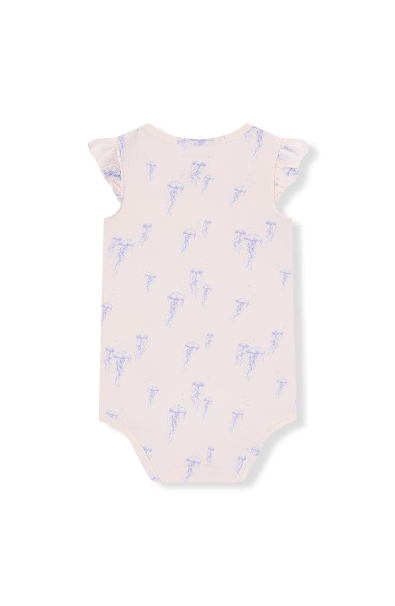 Milkbarn Cotton Stretch Ruffle One Piece, Alternate, color, Sunset Jellyfish