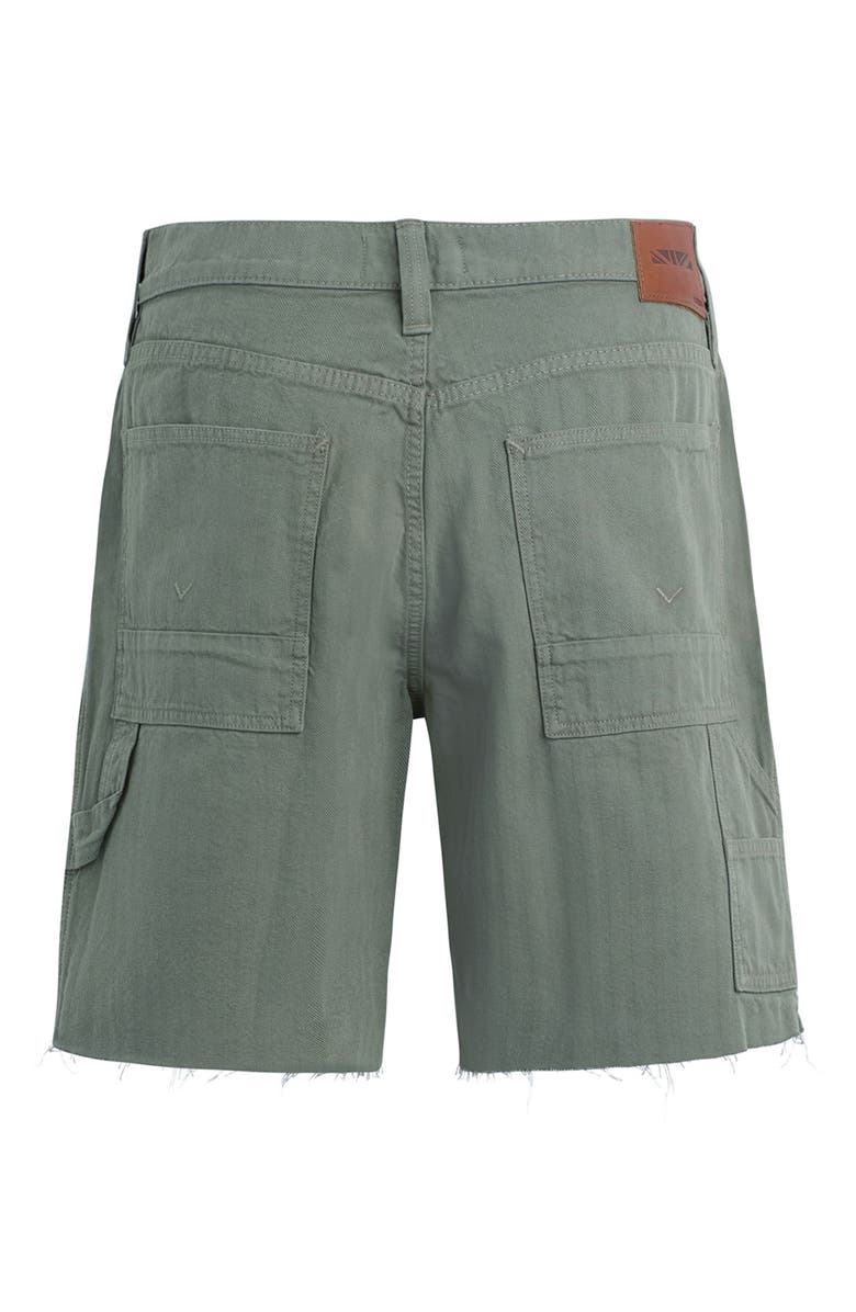 Hudson Jeans Cutoff Cotton Herringbone Carpenter Shorts, Alternate, color, Sage