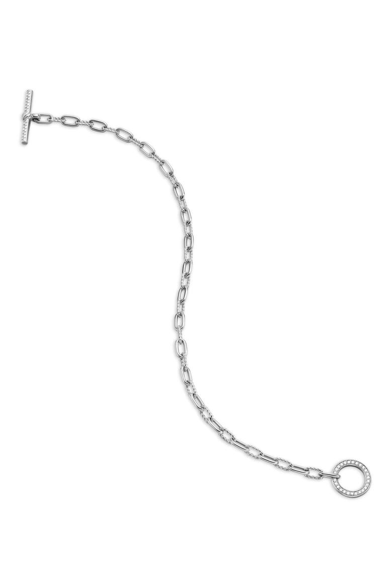 DY Madison® Toggle Chain Bracelet in Sterling Silver with Diamonds, Alternate, color, STERLING SILVER