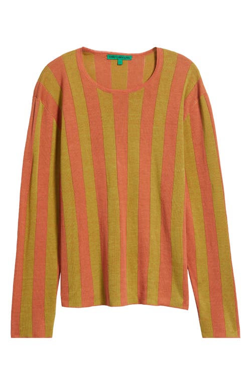 Emily Dawn Long Carlington Stripe Top In Orange