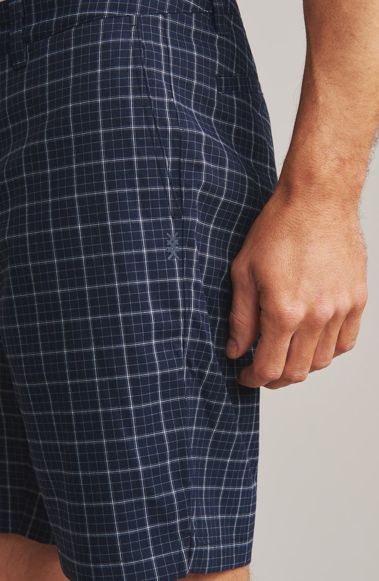 Rhone Dune Plaid Golf Shorts, Alternate, color, Navy Windowpane Check