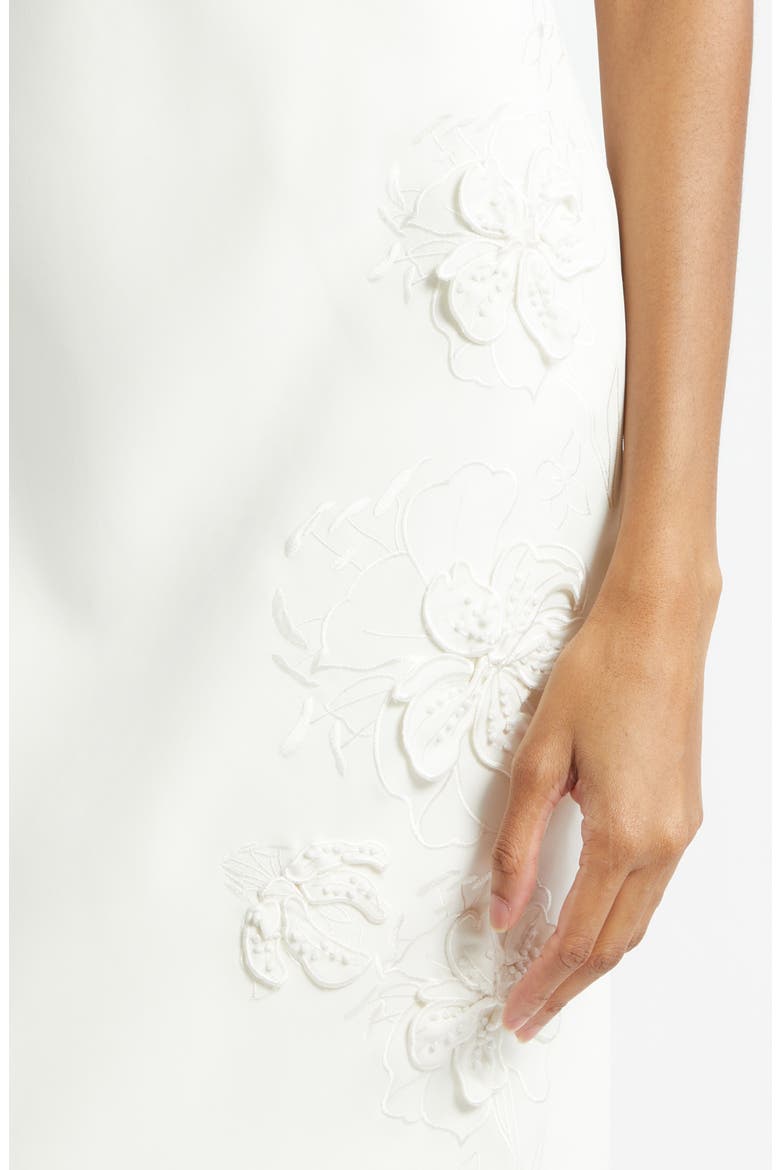 Barrie Floral Appliqué Sleeveless Midi Dress, Alternate, color, IVORY