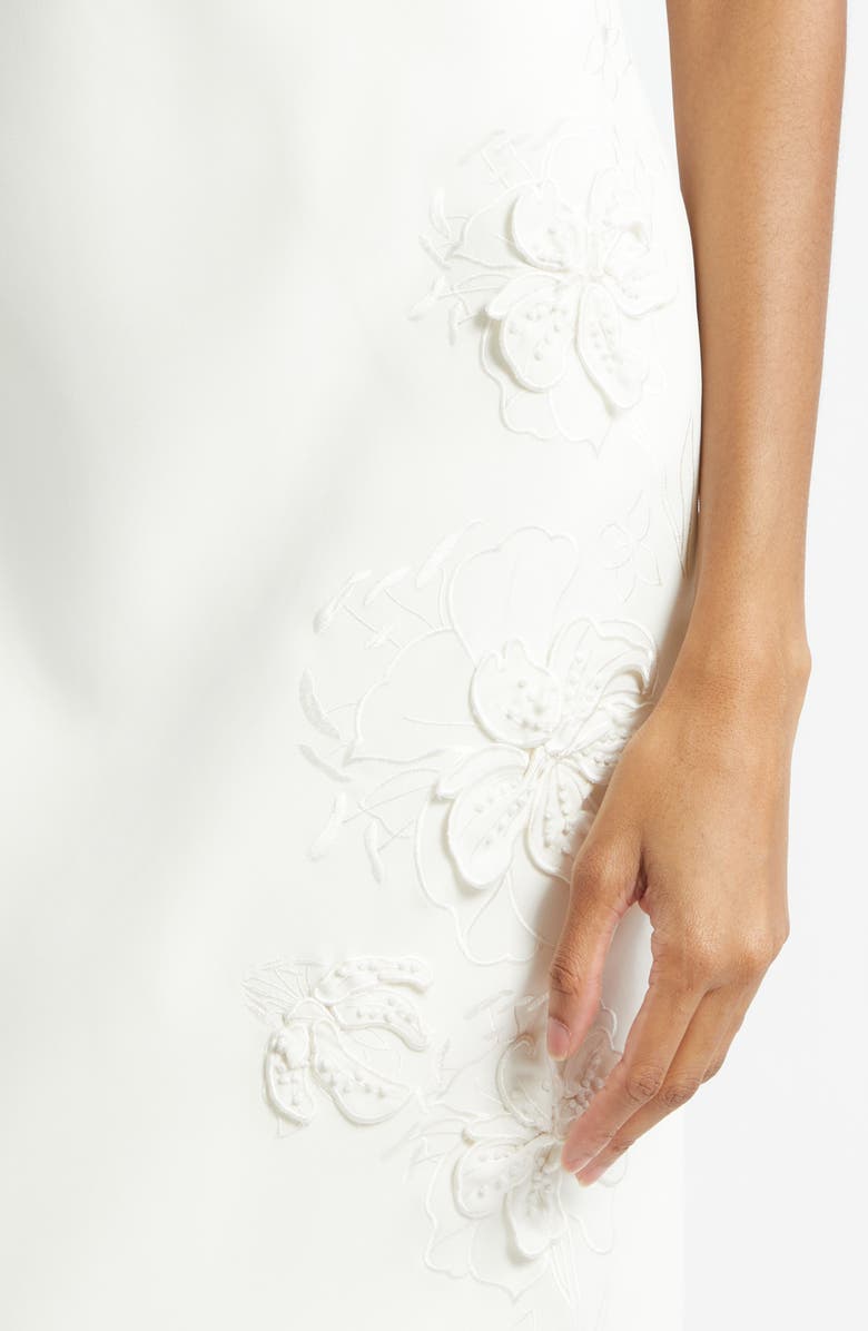 Ramy Brook Barrie Floral Appliqué Sleeveless Midi Dress, Alternate, color, Ivory