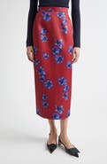 Emilia Wickstead Lorelei Festive Lilies Faille Midi Skirt