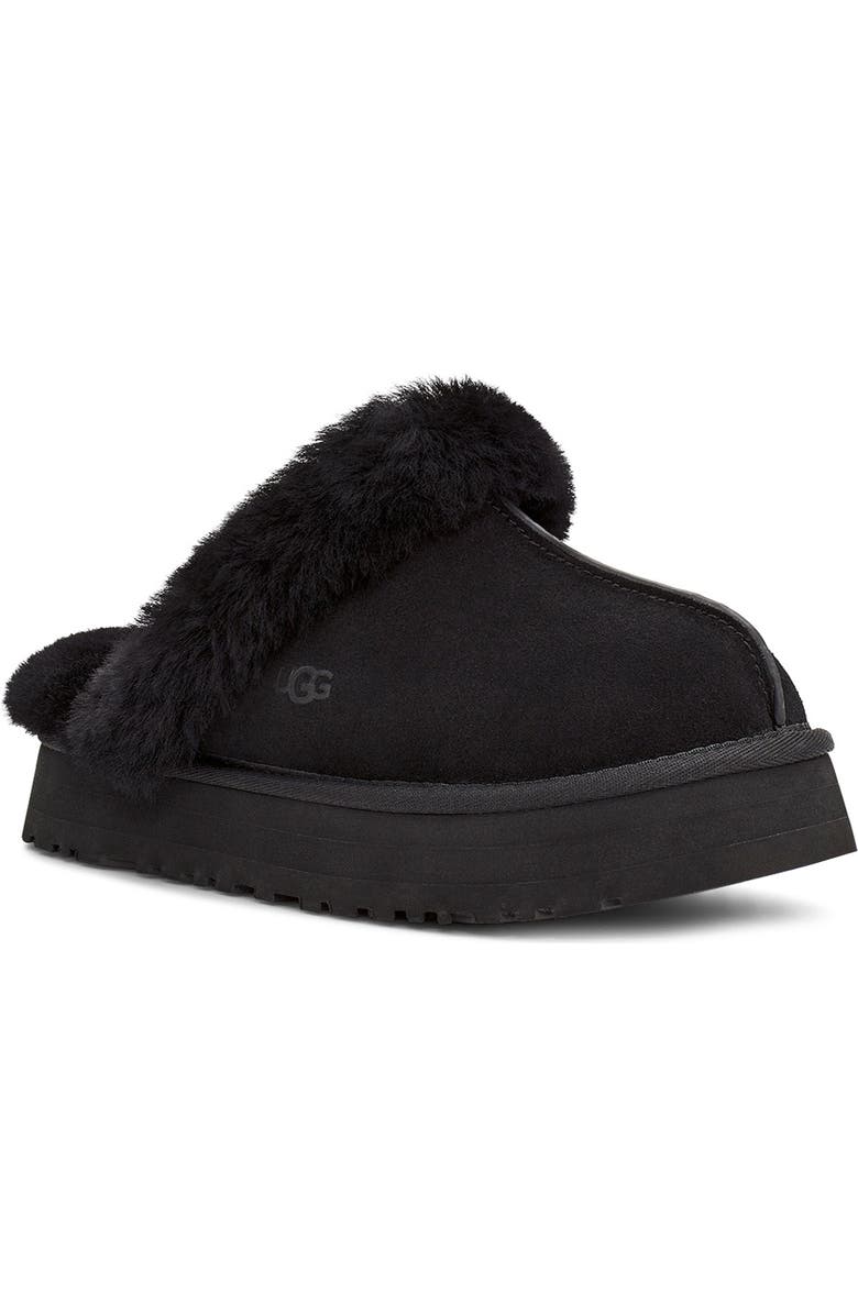 UGG<sup>®</sup> Disquette Slipper, Main, color, Black Suede