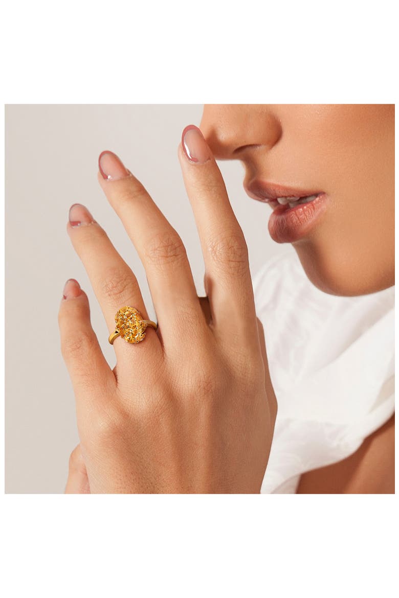 Multi-Shaped Citrine Cluster Ring, Alternate, color, YELLOW