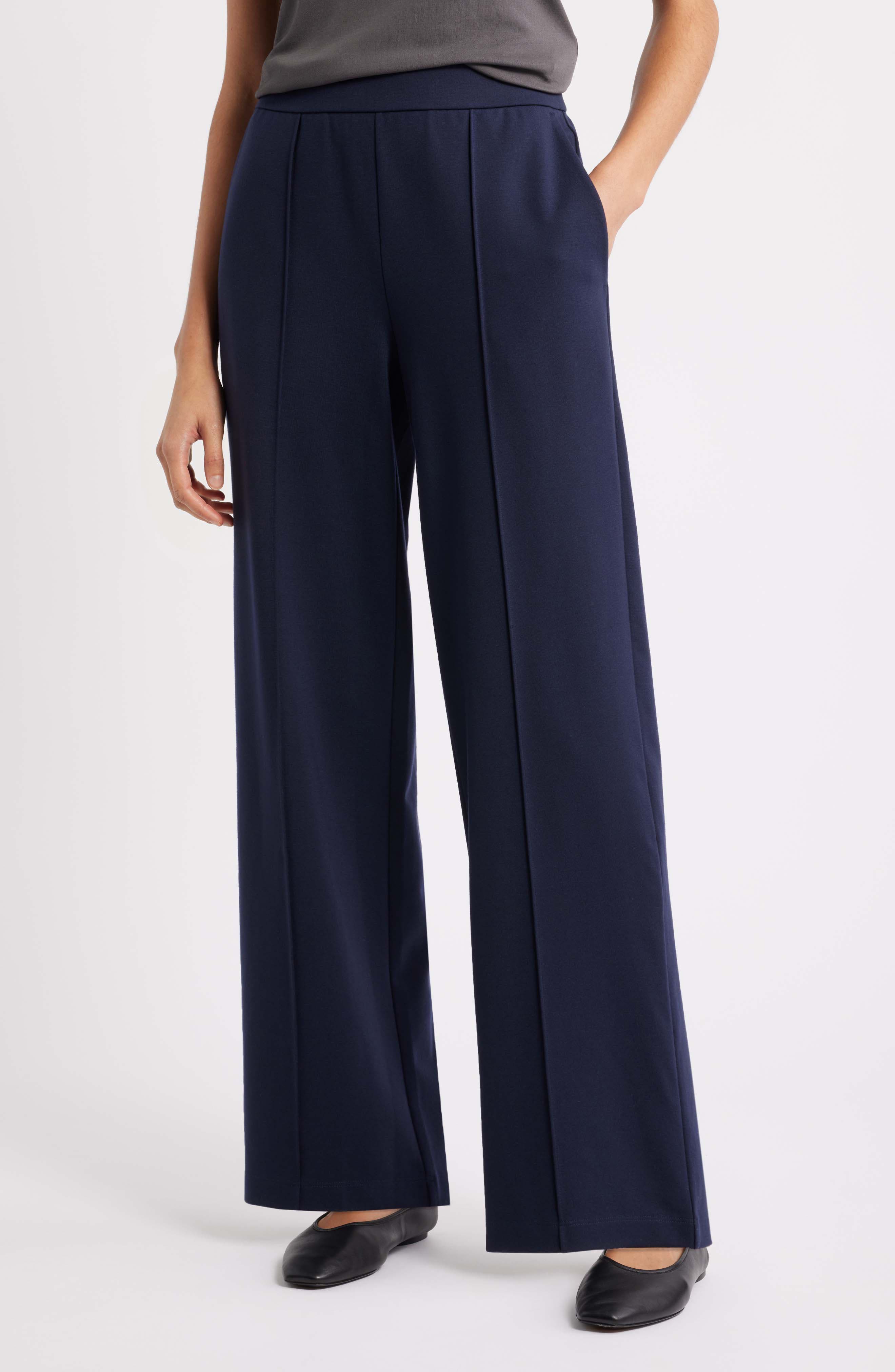Pintuck Straight Leg Pants
