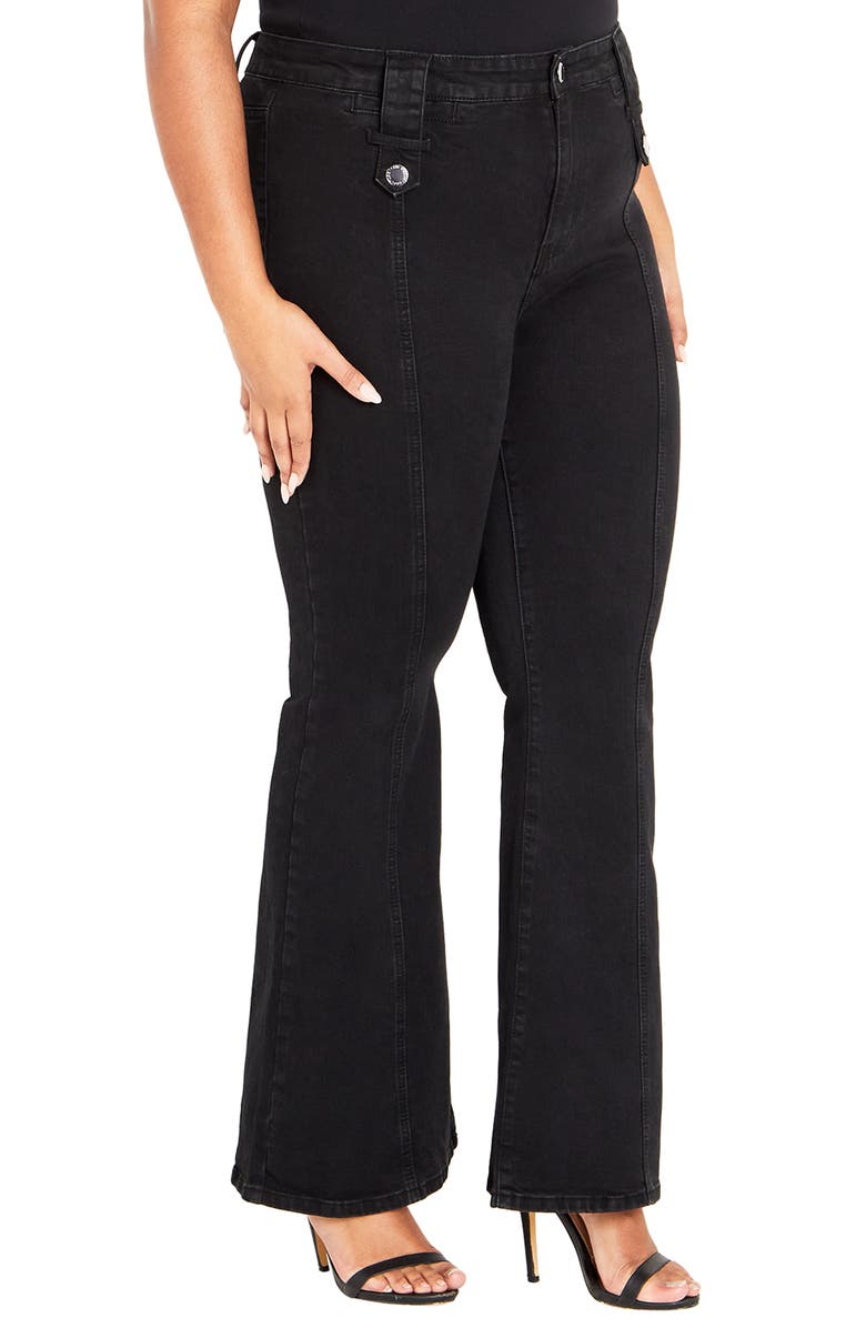 City Chic Asha Mia High Waist Bootcut Jeans, Alternate, color, Black