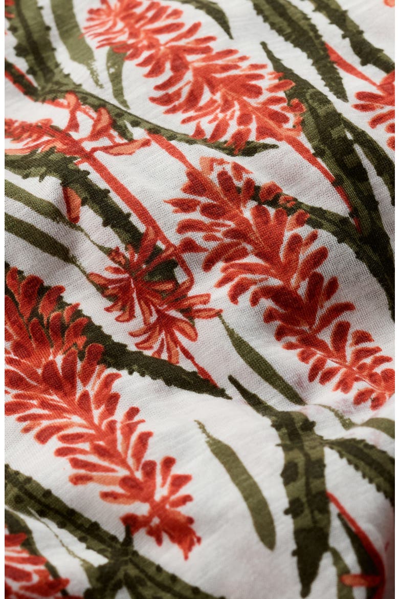 Polmanter Floral Sleeveless Organic Cotton Jersey Maxi Dress, Alternate, color, RED HOT POKER CHALK