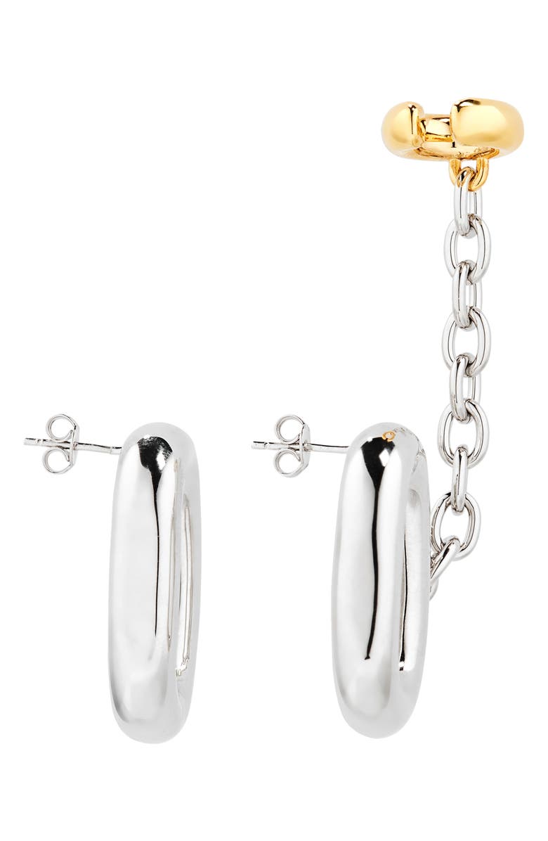 Rabanne XL Link Earrings With Attached Ear Cuff, Alternate, color, Silver / Gold