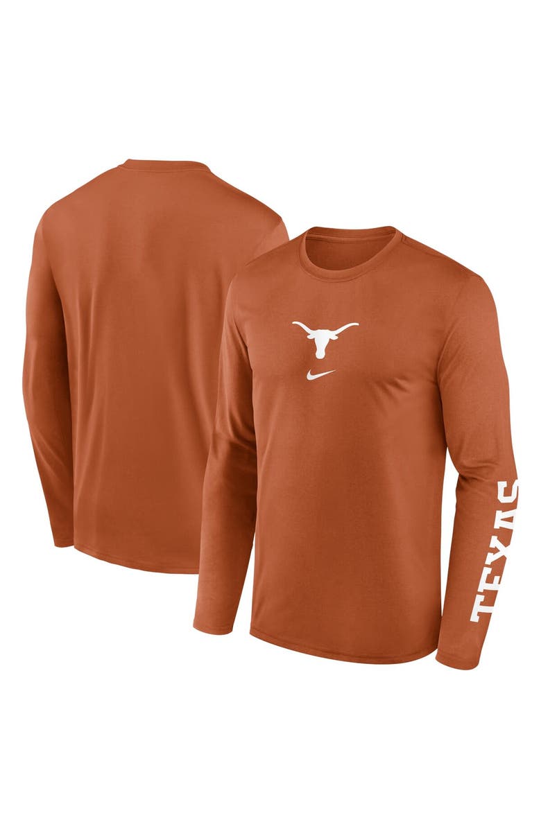 Nike Men's Nike  Texas Orange Texas Longhorns Primetime Center Lockup Two-Hit Legend Long Sleeve T-Shirt, Main, color, 