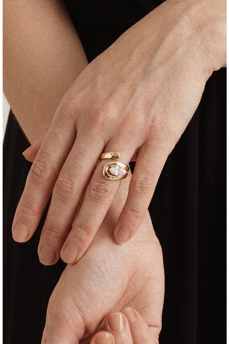 Marquise Cut Treasure Wrap Ring, Alternate, color, GOLD
