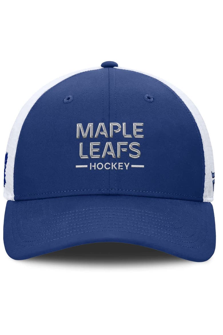 Men's Fanatics Blue/White Toronto Maple Leafs Authentic Pro Rink Lockup Adjustable Trucker Hat, Alternate, color, Blue